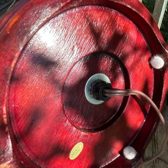 Vintage Chinoiserie Asian Lamp Blue Green Pink Bird Floral 25” Tall - Picture 15 of 16